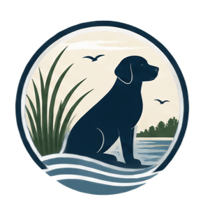 Lowcountry Pet Waste — dog, marsh grass, and tide line mark